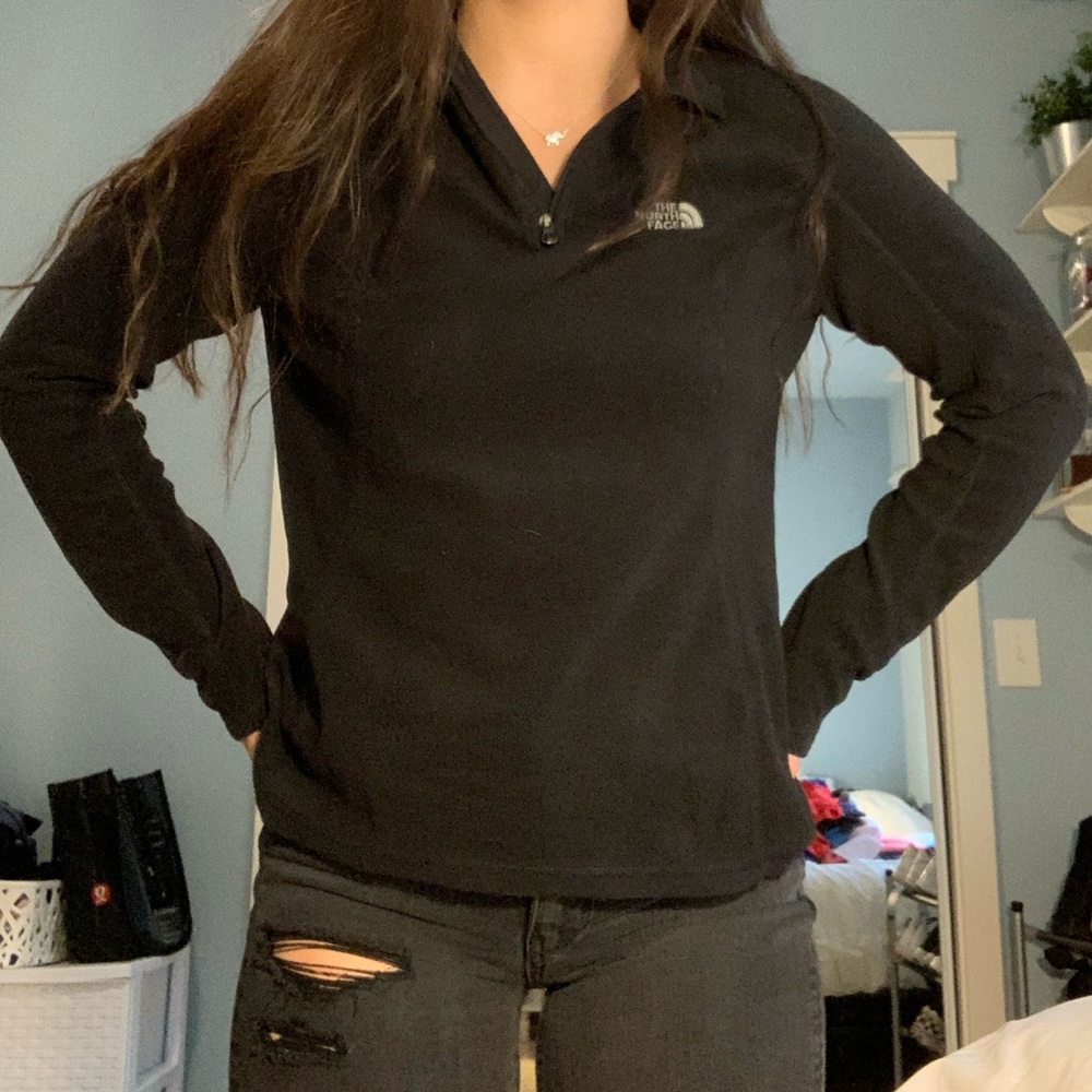 black fleece north face zip up